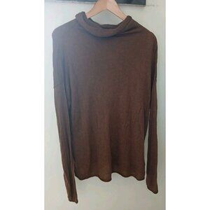 Line The Label Cowl Neck Cashmere Blend Sweater Size Medium Brown Cowl Neck